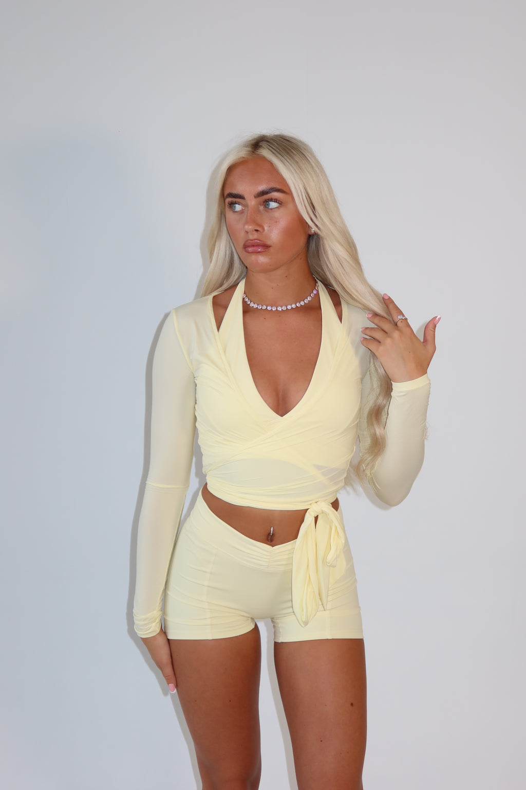 Butter Yellow V Waist Shorts