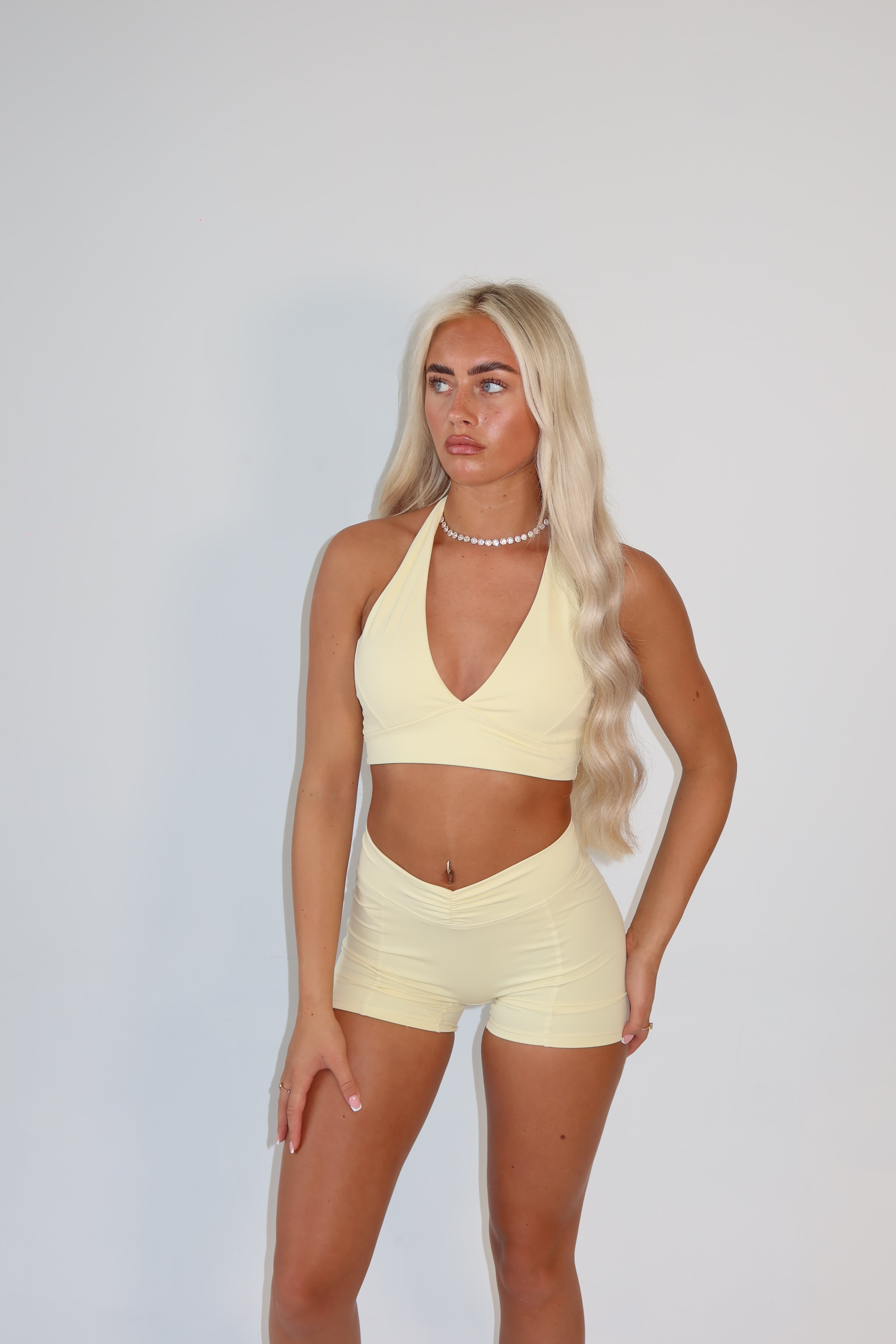 Butter Yellow V Waist Shorts