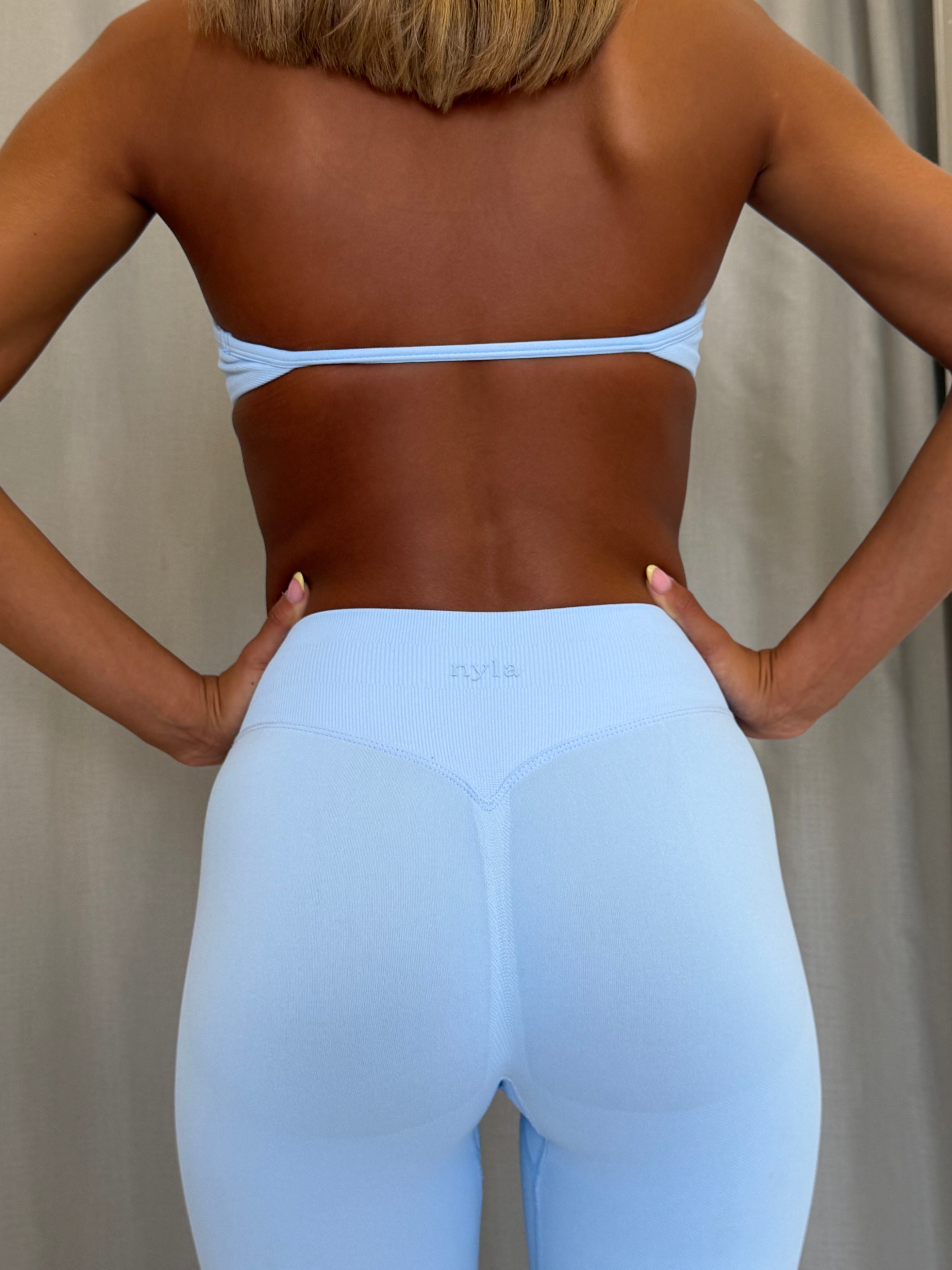 Powder Blue Scrunch Bum Sculpted Leggings