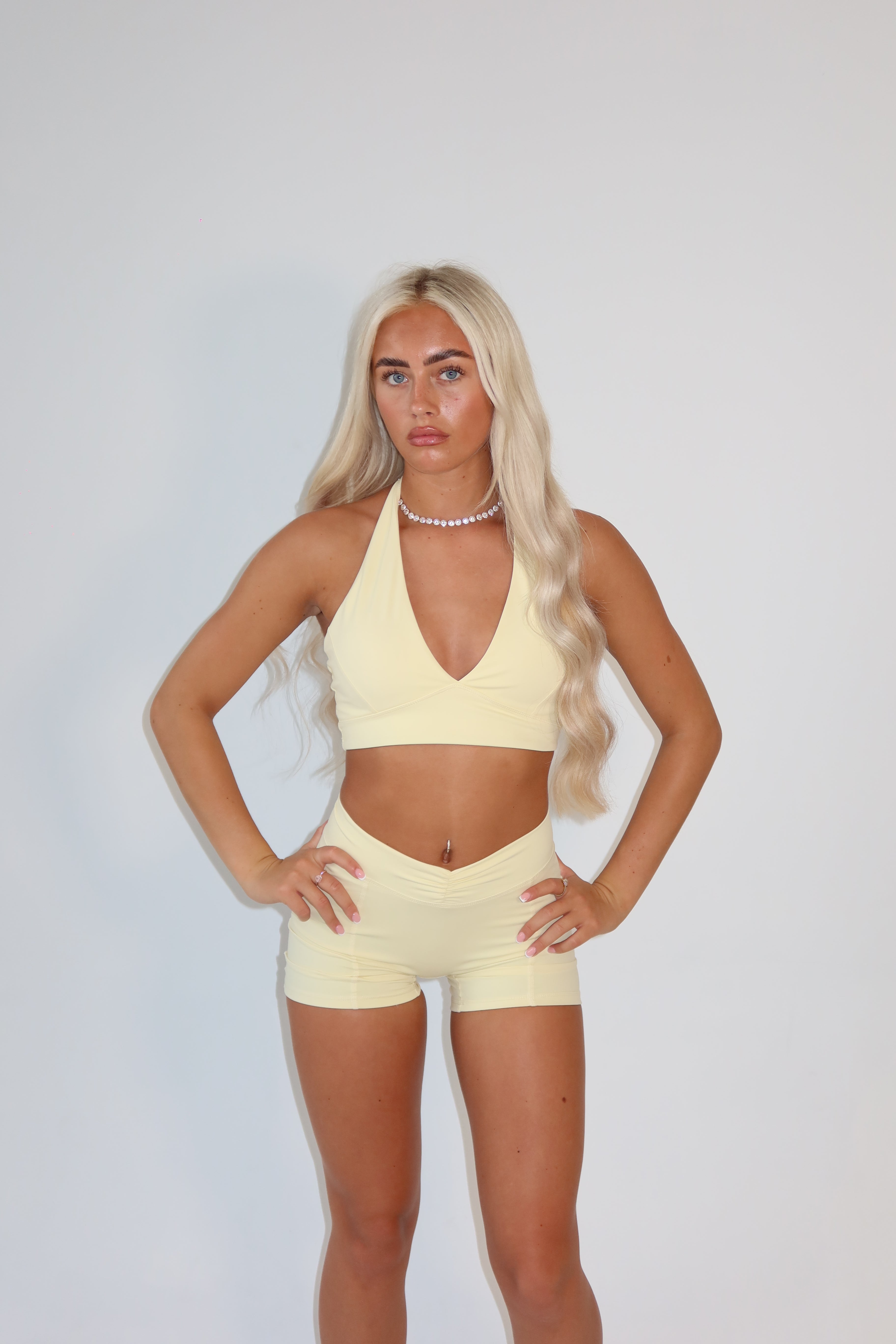 Butter Yellow V Waist Shorts