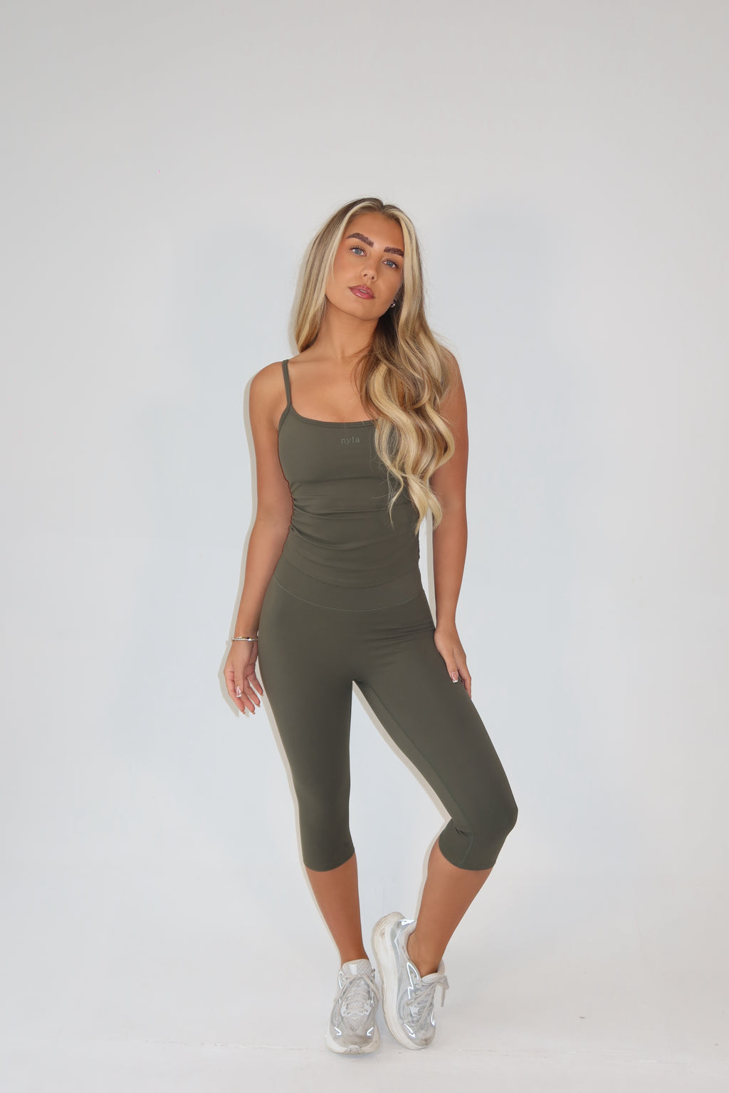 Khaki Strappy Vest Top