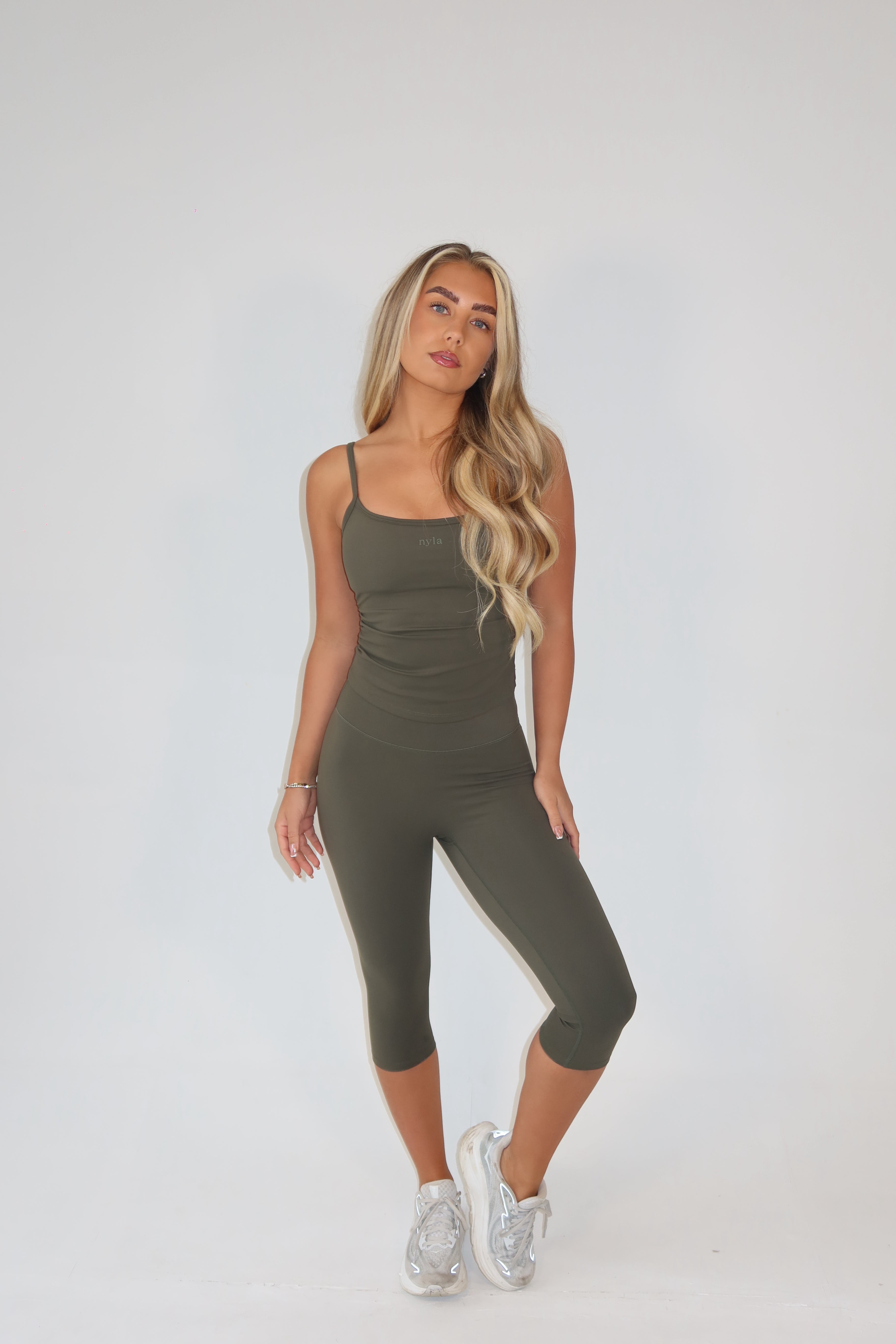 Khaki Strappy Vest Top